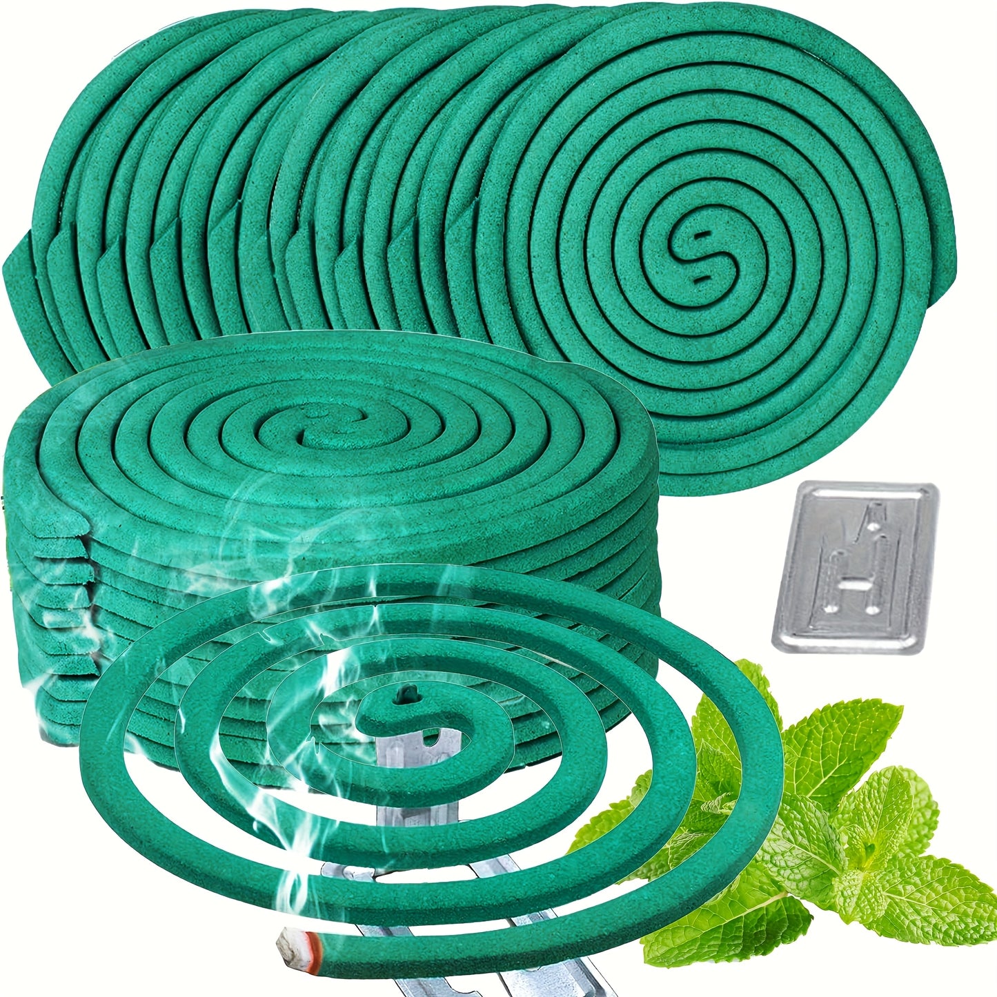 Large Natural Spiral Incense Coils, Long-Lasting Herbal Burn for Outdoor Patio, Camping, Garden, Meditation And Summer Evenings, Fresh Lemongrass Scent