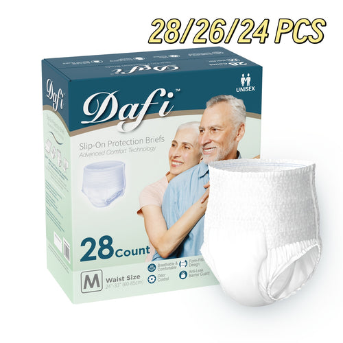 DAFI 28/26/24 Pcs Adult Incontinence Underwear for Women & Men,  Overnight Bladder Control Underwear Disposable Pull Ups, Slip-On Protection Briefs, Maximum Coverage & Absorbency