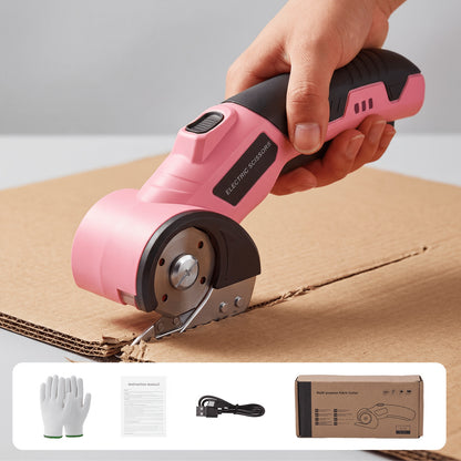 Rechargeable Electric Scissors, Cordless Trimmer for Carpet, Leather, Cardboard & Fabric. Features USB-C Charging & Battery Indicator. Perfect for Sewing, Crafting & A Great Gift for Christmas, Thanksgiving & Halloween.