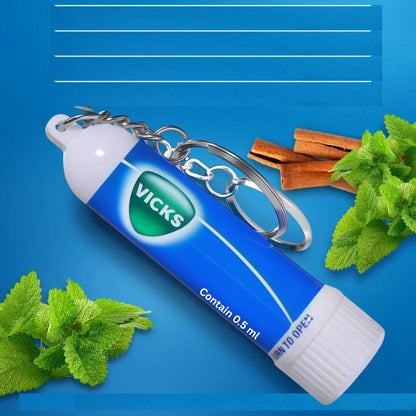 Nasal Inhaler Aromatherapy Stick with Keychain – 0.5ml Portable Mint Scent Aromatic Inhaler for Travel, Office & Everyday Carry – Refreshing Personal Care Stick, 4-Count or 24-Count Pack
