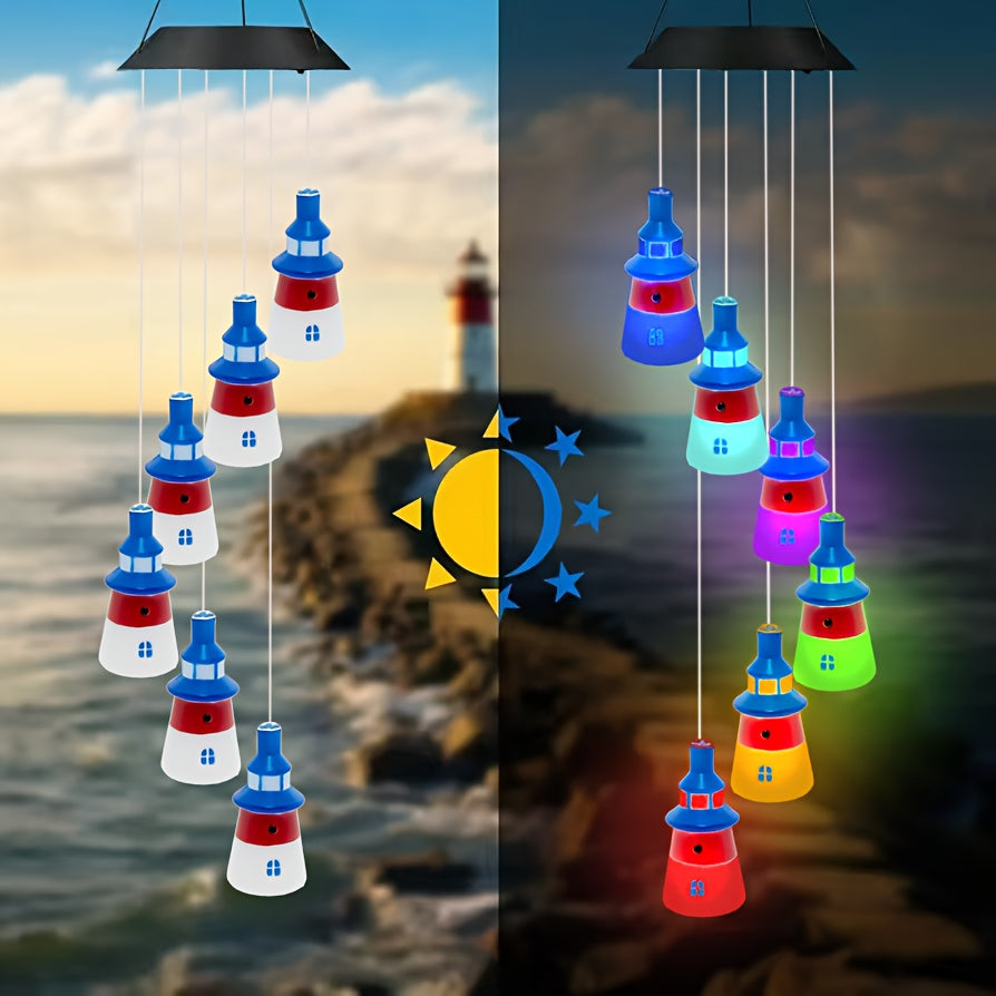 Outdoor Solar Hanging Light, Solar Series, Outdoor Rainbow Lighthouse, Suitable for Outdoor Garden Festival Decoration