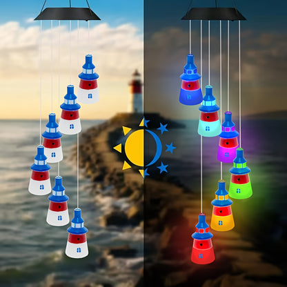 Outdoor Solar Hanging Light, Solar Series, Outdoor Rainbow Lighthouse, Suitable for Outdoor Garden Festival Decoration
