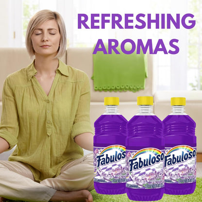 Fabuloso All Purpose Cleaner Lavender, Fabuloso Floor Cleaner, Multi-Purpose Cleaner (Pack of 3)