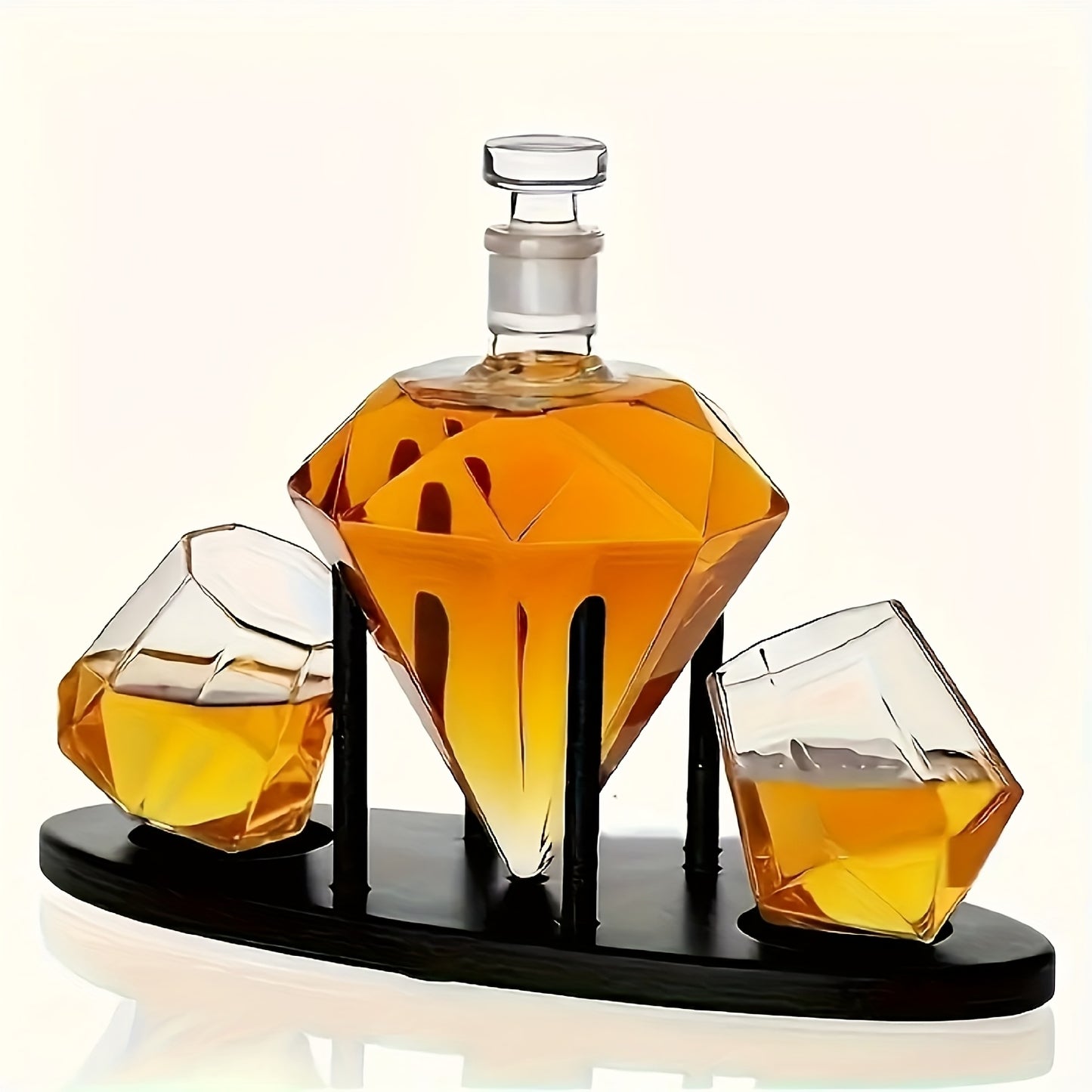 1 Diamond Whiskey Holder + 2 Diamond Glasses, Scottish Whiskey, Rum, Bourbon, Vodka, Tequila Holder, Unique Birthday Present, Valentine'S Day Gift for Men, Whiskey Holder Set, Creative Decoration, Innovative Pourer