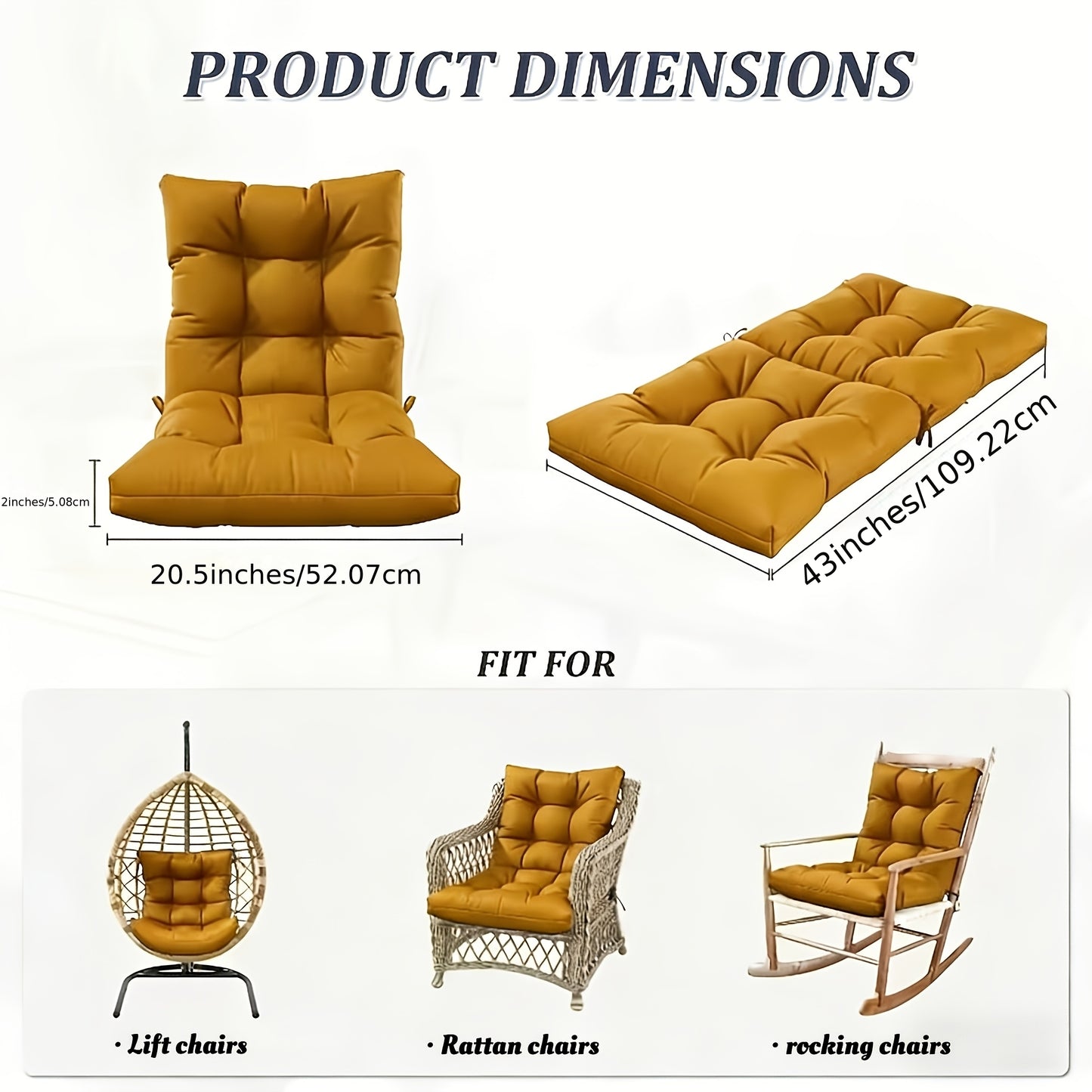 1/2pcs Polyester Cushion Set for Lounge Chairs - Comfortably Soft, Machine Washable, with Straps for Secure Attachment, Providing Full Back Support. Suitable for Garden Furniture, Outdoor Seating, And Both Indoor And Outdoor Use.