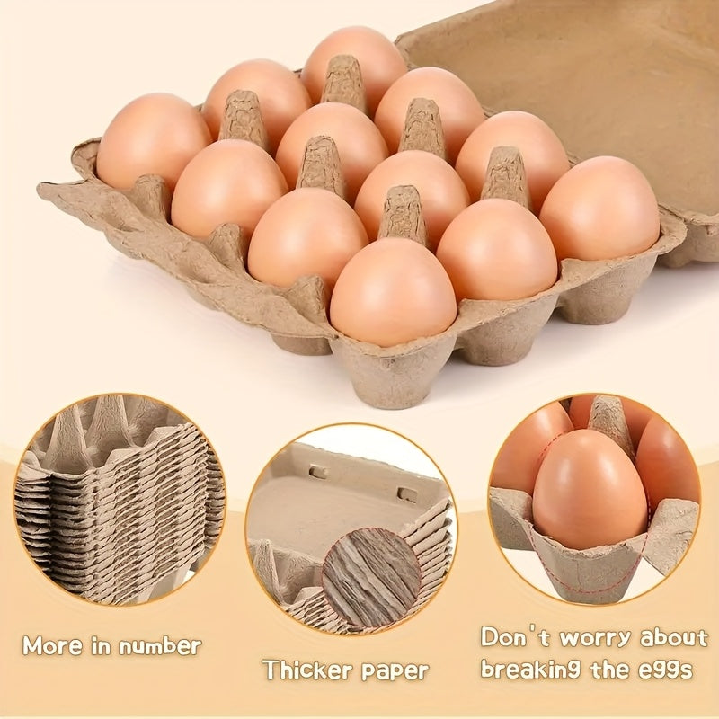 Reusable Egg Box, 3X4 Style, One Can Hold 12 Eggs, Egg Storage Container Holder, Sturdy Natural Pulp Material, for Kitchen, Chicken Coop Farming to Collect And Store Fresh Eggs-Shops And Farmhouses: Perfect Gifts for Thanksgiving And Christmas