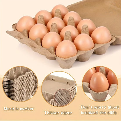 Reusable Egg Box, 3X4 Style, One Can Hold 12 Eggs, Egg Storage Container Holder, Sturdy Natural Pulp Material, for Kitchen, Chicken Coop Farming to Collect And Store Fresh Eggs-Shops And Farmhouses: Perfect Gifts for Thanksgiving And Christmas