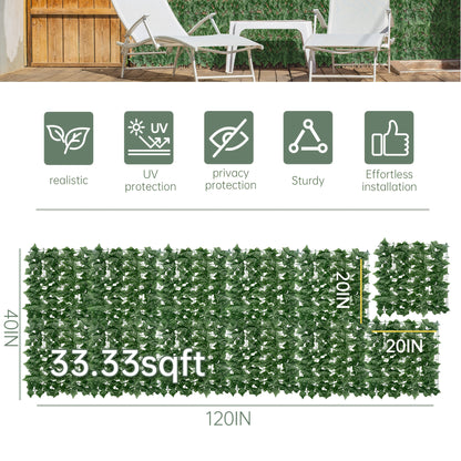Artificial Ivy Privacy Fence Screen – UV-Resistant Faux Ivy Hedge Panel for Outdoor Patio, Garden, Balcony & Fence Cover | Realistic Greenery Wall Decor | Multiple Sizes Available