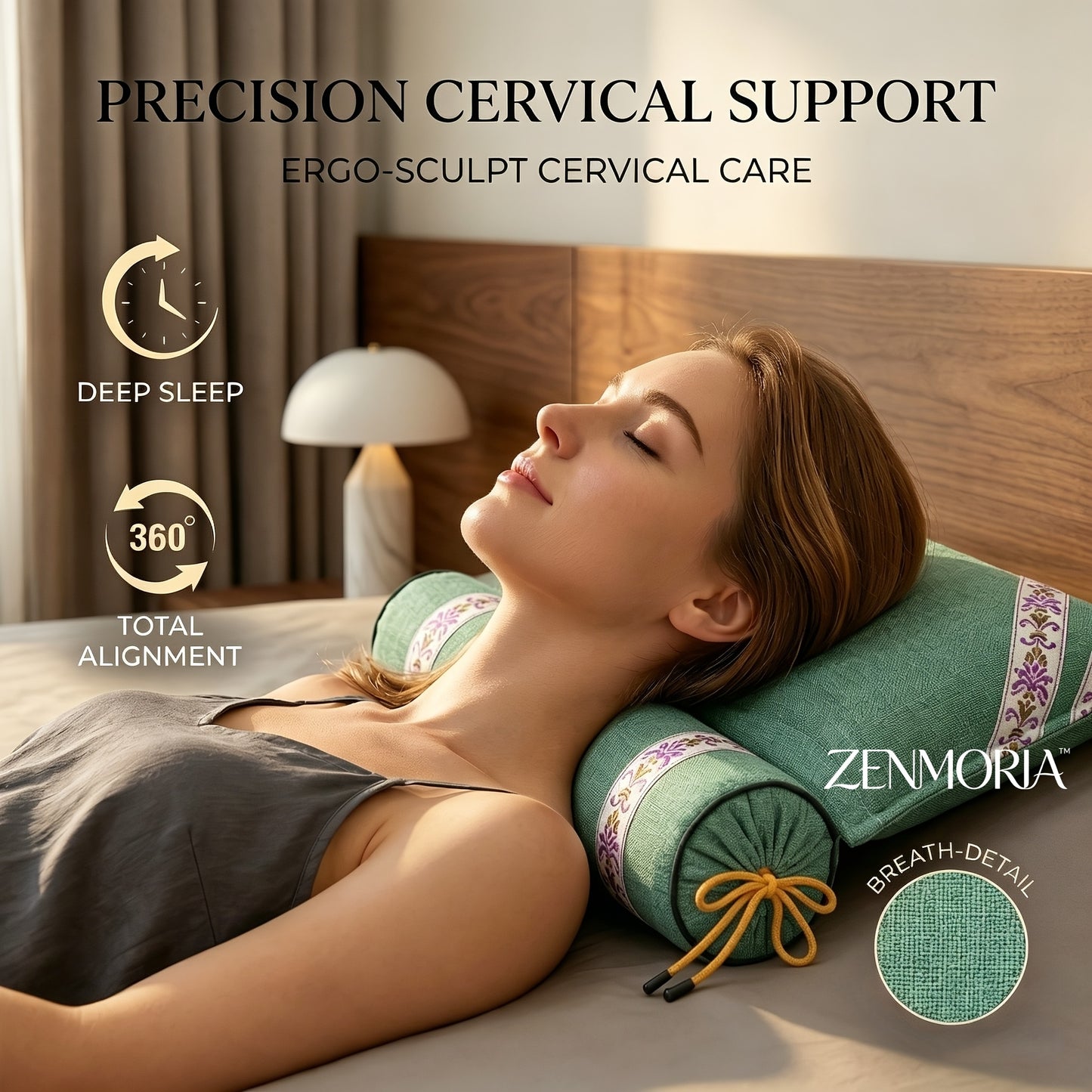 Detachable 2-in-1 Pillow, Premium Buckwheat Filled, Ergonomic Comfort & Relaxing Pillow for American Lifestyle..