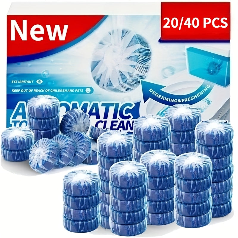 Toilet Bowl Cleaner Tablets Automatic Long-Lasting Deodorizing for Tough Stains Low Odor Safe for Plastic Surfaces Keeps Toilet Fresh Hygienic Blue Pink Multi-Color 20 Pack or 40 Pack