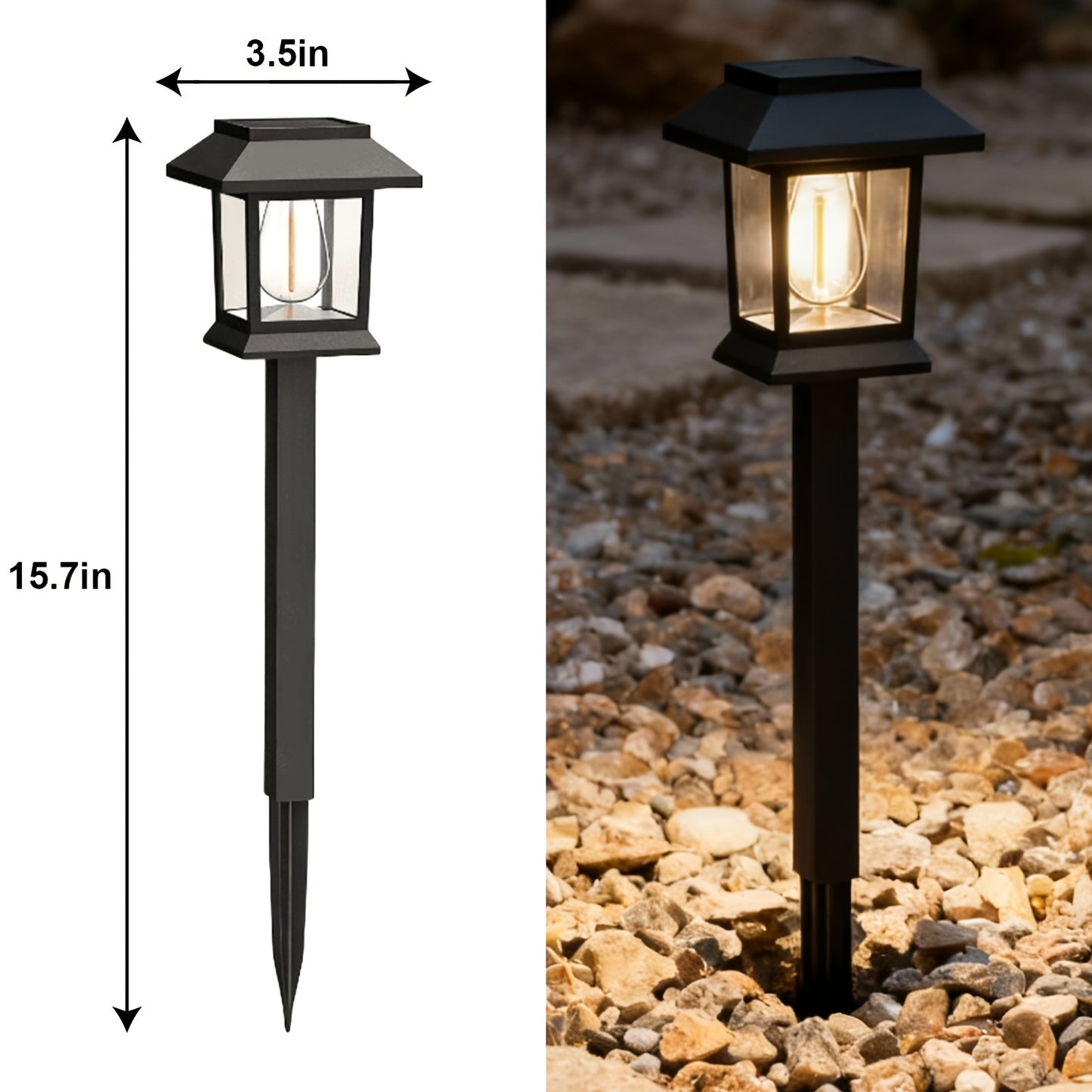 Solar Pathway Lights Outdoor, Black/Brown Upgraded LED Waterproof Solar Lights Outdoor, Up to 12Hrs, Auto On/Off, Garden Decor for Yard, Driveway, Walkway, Warm White