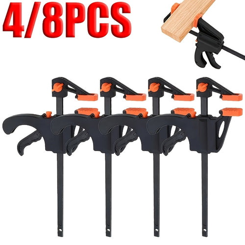 4/8pcs Woodworking Quick Clamp, Ratcheting Clamp with Double Orange Trigger Handle, Metal Construction, Suitable for Crafting And Wood Glue, Suitable for Projects And Wood Strip Work, Woodworking Clamps