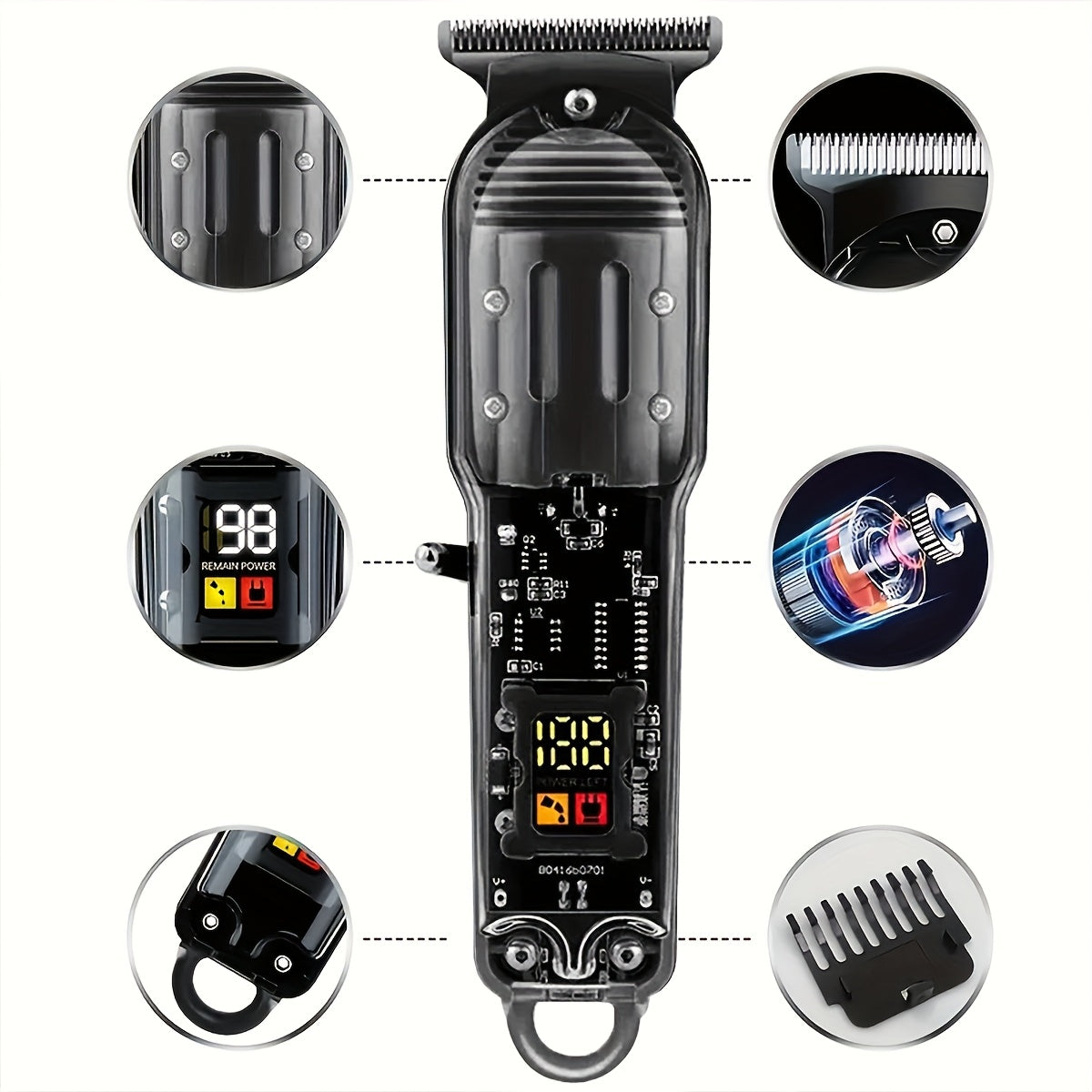 Professional Men's Grooming&Shaving Kit, Red Balck Hair Clippers, Rechargeable T-Blade Trimmer with LCD Display, USB Rechargeable, 4 Guide Combs, Trimmer And Shaver, with Cleaning Brushes, Perfect for Home & Barber Use, Gift for Men, Father Days Gift