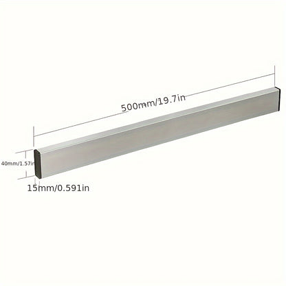 1pc Stainless Steel Magnetic Knife Holder – Punch-Free Wall Mounted Rack for Kitchen Knives, Securely Organizes Chef’s Knife, Santoku, Bread Knife & More, Ideal for Home or Restaurant Use, Culinary Organization | Sleek Metallic Finish | Punchfree Installa