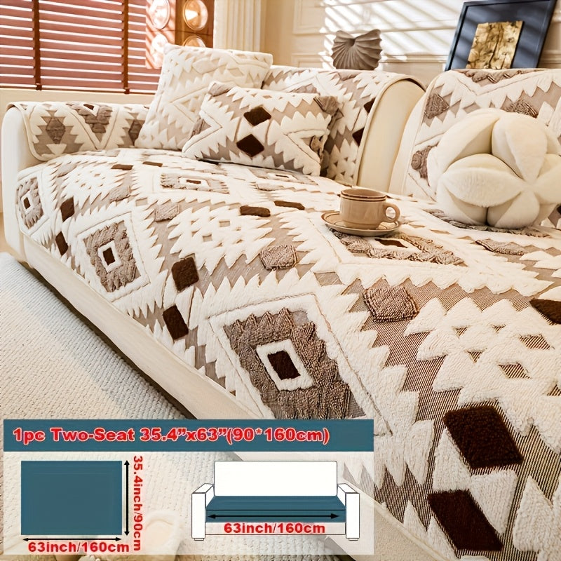 A Single Thick Plush Sofa Made from Pet-Friendly Material, Featuring a Non-Slip Design And Machine-Washable Protective Cover, Ideal for Decorating Homes in Offices, Bedrooms, Living Rooms, And Other Sofa Areas
