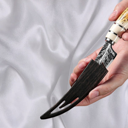 Eagle Head Kitchen Knife 13.5 Inch Sharp 420 Stainless Steel Blade with Engraved Handle - Unique Meat Cleaver Chef Knife for Cooking - Cool Novelty Knife Gift for Men BBQ Enthusiasts