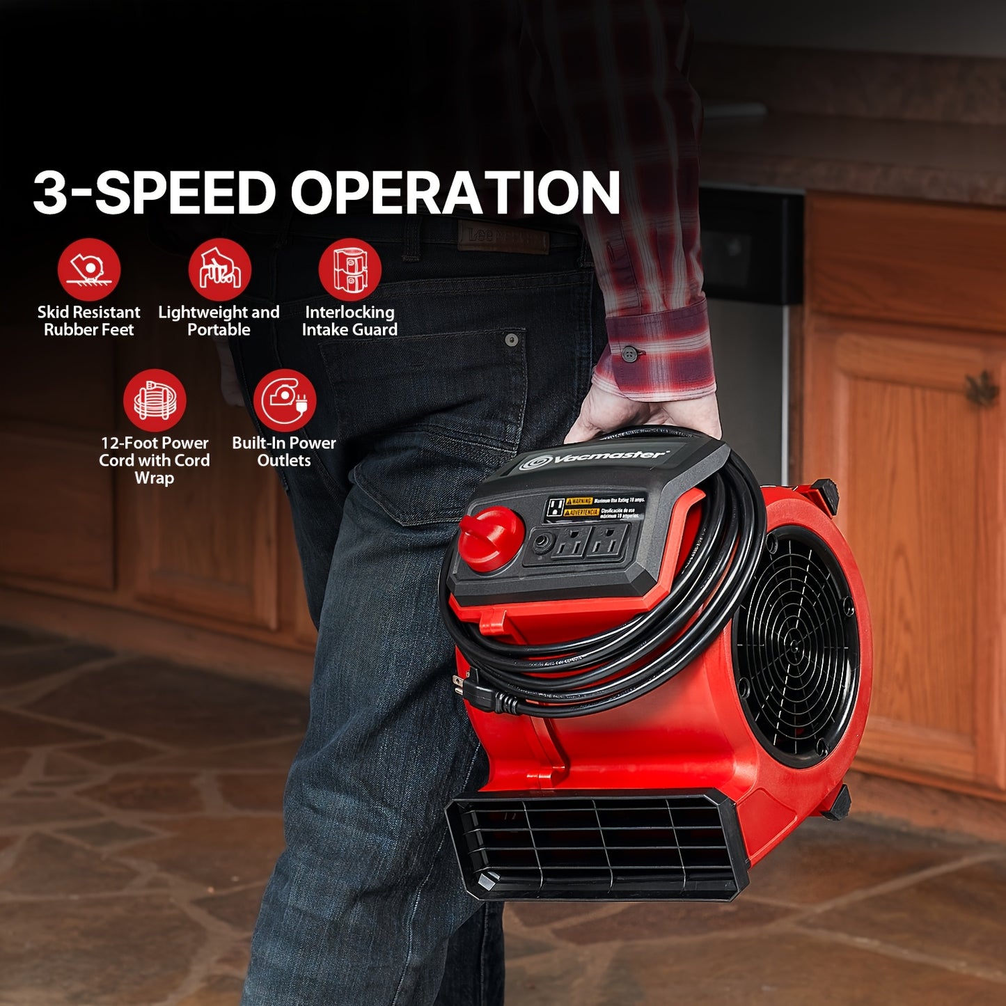 550 CFM Portable Air Mover Floor And Carpet Dryer for Drying And Cooling