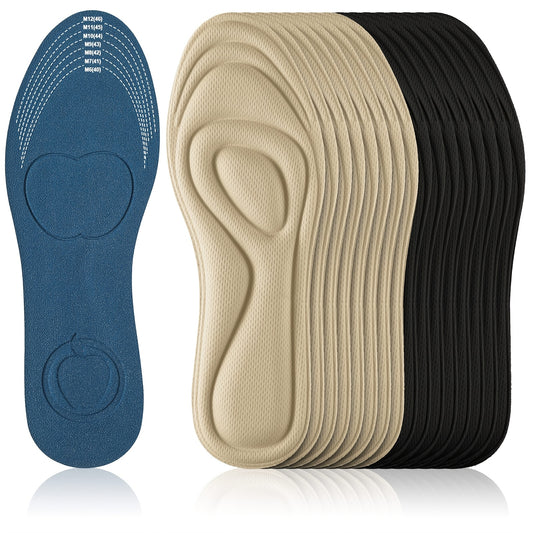 8 Pairs 3D Shoe Insoles Inserts Women Men, Sponge Insoles Replacement Innersoles Cushioning Work Boot Replacement Shoe Inserts(Classic Colors, Shoe Size 6-11)