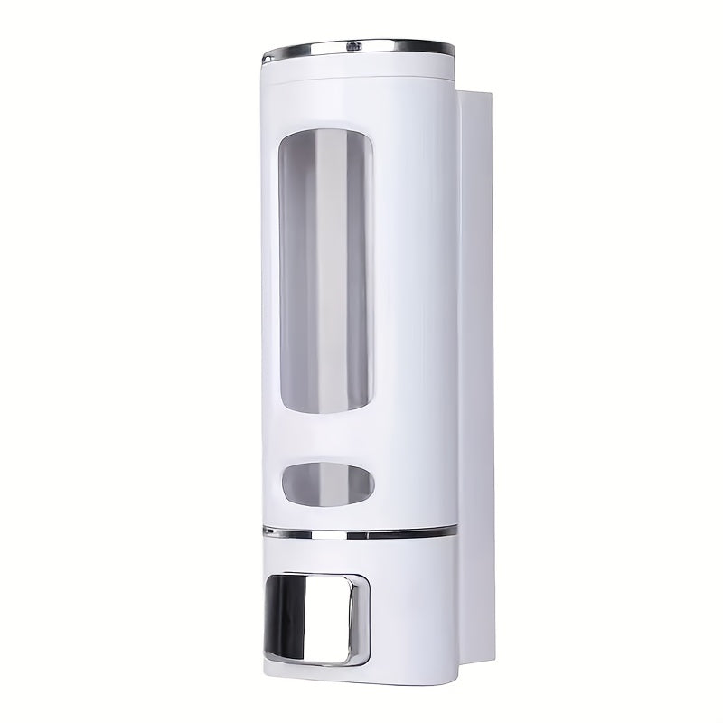 Wall-Mounted Large Capacity Soap Dispenser, 13, 53oz - Manual Press, No-Drill Installation, Plastic - Ideal for Shower Gel, Shampoo & Liquid Cosmetics - Home & Bathroom Organization|Modern Dispenser|Wallmounted Dispense