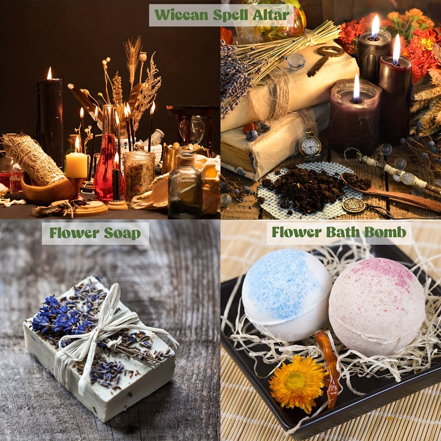 Gift for Her/Him 30 Packs Different Dried Herbs for Wicca, Pagan And Wiccan Rituals, Altar Supplies, Magic Spells, with Metal Spoon - Witchcraft Supplies Herbs Kit for Witch Beginners, for Halloween