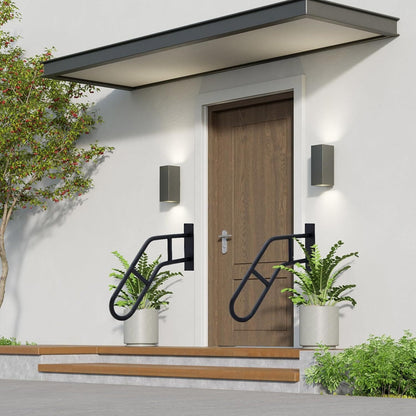 Handrails For Outdoor Steps Anti-slip Handrails For 1-3 Steps U-Shaped Handrails For Porch, Garden, Yard Stairs Wall Mounted Handrail For The Elderly, Kids, Disabled, Pregnan