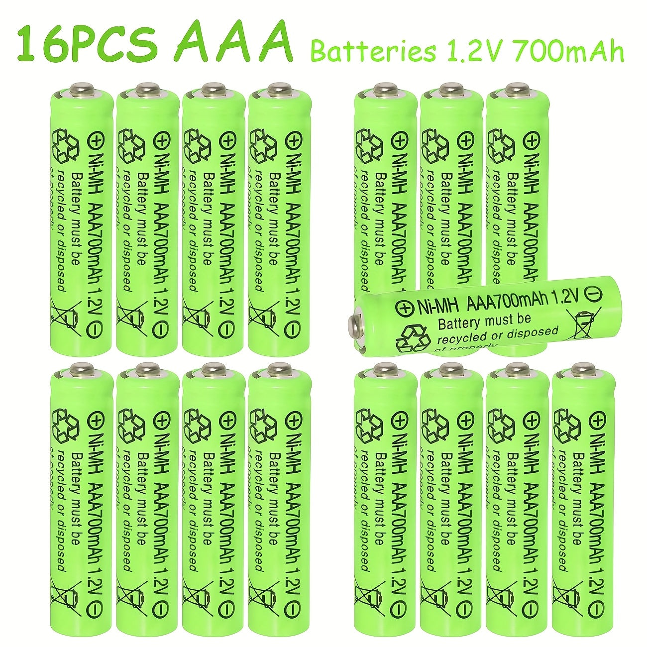 24/16Packs Rechargeable Batteries AA And AAA, 32/24Packs Battery+Charger, Large-capacity Long-lasting Power Supply, Universal Compatibility Ni-MH AA&AAA Rechargeable Battery 1.2V Battery 700mAh, Suitable For Flashlight, Remote Control, Battery Packs