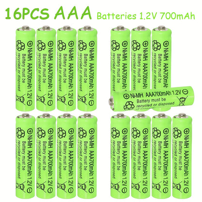 24/16Packs Rechargeable Batteries AA And AAA, 32/24Packs Battery+Charger, Large-capacity Long-lasting Power Supply, Universal Compatibility Ni-MH AA&AAA Rechargeable Battery 1.2V Battery 700mAh, Suitable For Flashlight, Remote Control, Battery Packs