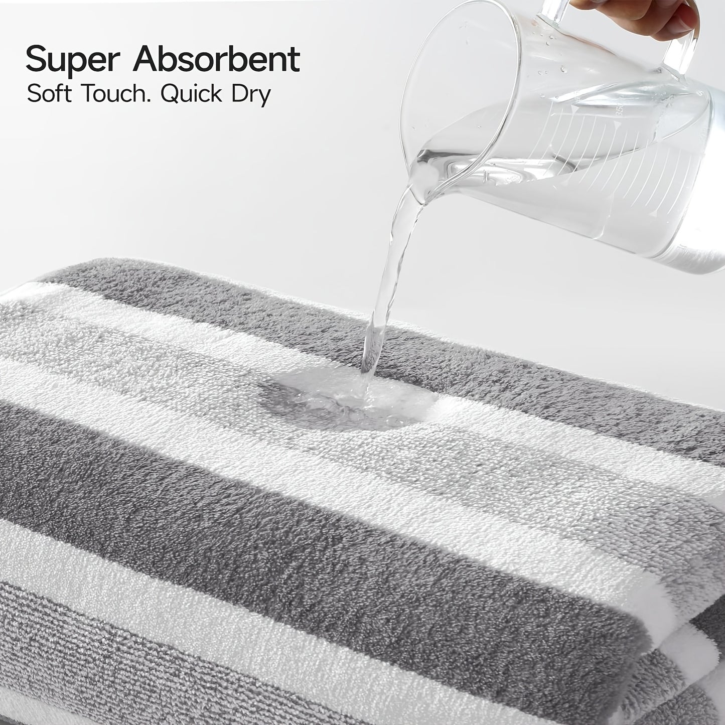 1/4pcs Striped Bath Towel Set, Beach Towel Bath Towel, Absorbent & Quick-drying Showering Towel, Super Soft & Skin-friendly Bathing Towel, For Home Bathroom, Ideal Bathroom Supplies Family Essentials.70x140cm/27.6x55.1 Inch.