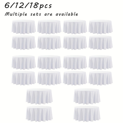 6/12/18pcs 120 Inch (Approx 305cm) Round Tablecloth Tablecloth, & Wrinkle Dining Table Cover for Kitchen, Dinner, Party, Wedding, Rectangular Tabletop, Self Decoration (Black White) Helloween Christmas