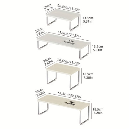 Expandable Multi-Tier Desktop Organizer - Durable PP & Stainless Steel Storage Box with Transparent Lid for Kitchen, Bathroom, Cosmetics - Space-Saving Countertop Organizer, Kitchen Storage Cabinet, Sleek Design, Easygrip Handles
