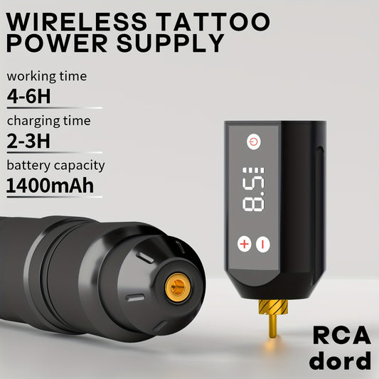 Tattoo Pen Kit Complete Beginner Set - Wireless Battery Tattoo Pen 1400mAh LCD Screen, 10pcs Cartridge Needles, 11 Color Inks, Power Supply, Coreless Motor Low Noise, Tattoo Gun Kit for Beginners