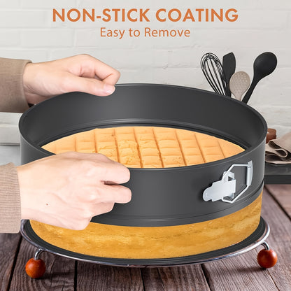 6pcs Springform Cake Pan Set (7, 8, 9, 10, 11Inch) Heart Round Square Leakproof Nonstick Cheesecake Pans with Removable Bottom Carbon Steel Bakeware- for Baking Mousse Honeycomb Cakes - Suitable for Baking Enthusiasts - Perfect Gift for Bakers