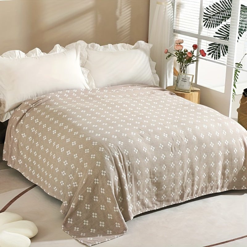 Lightweight Pure Cotton Geometric Jacquard Blanket - Soft, Breathable, and Machine Washable for All Seasons - Perfect for Air Conditioning Cover, Nap, or Bedroom Use - Contemporary Style in Light Blue, Nap Blanket | Stylish Throw | Pure Cotton