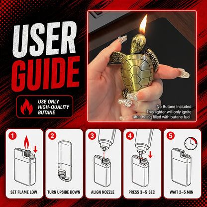 (No Butane)Butane Torch Lighter, Creative Novelty Lighters, Refillable Adjustable Soft Flame Lighters, Cool Lighters Desktop Portable Lighters Golden Turtle Lighters, Men's Gifts, Holiday, Birthday Gifts, (No Butane)