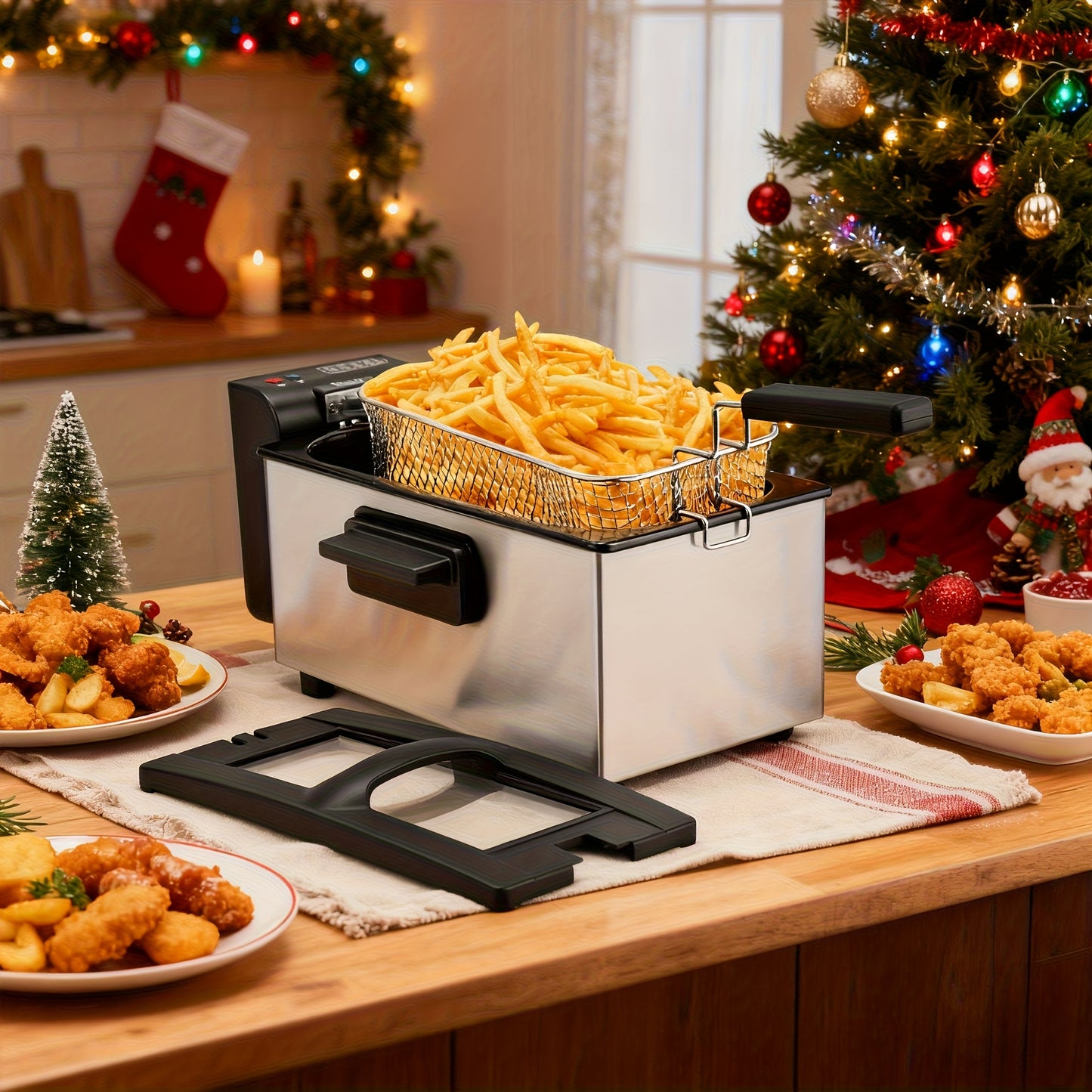 Deep Fryer 1500W Electric – Non-Stick Stainless Steel Frying Pot with Adjustable Temperature Control & Frying Basket, 1.5L / 2.5L / 3L / 5L / 6L Capacity for Home Kitchen