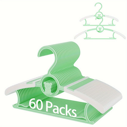Baby Clothes Hangers, 11-14 Inch Adjustable Clothes Hangers 100/60/20pcs, Non-Slip Kids Hangers, Space Saving Stackable Toddler Hangers, Infant Closet Hangers