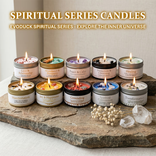 EVODUCK 2pcs/1pc Law Of Attraction Abundance Manifestation Candle | Each 3oz/total 6oz Scented Soy Wax Candle with Golden Crystal | for Focus, Meditation, Yoga & Reading | Christmas, New Year, Birthday Gift for Women, Friend | with Guidance Card