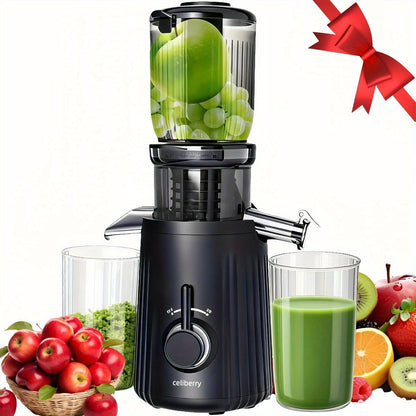 Masticating Juicer Cold Press - 4.25" Wide Feed Chute Auto-Feed Slow Juicer for Whole Fruits & Vegetables, 98% Juice Extraction, Quiet Motor, Easy to Clean, Compact for 1-2 People, Multiple Colors