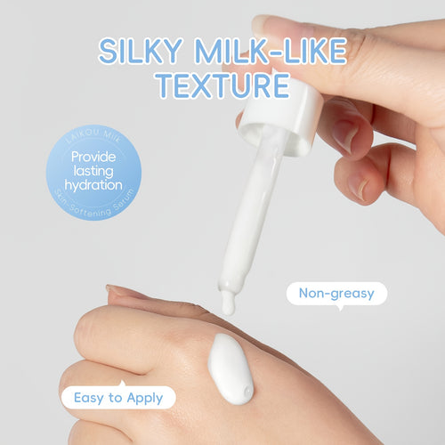 LAIKOU Milk Radiant Serum 0. 57fl. Oz, Day & Night Essence, Deep Hydrating, Contain Vitamin E, Shea Butter & Niacinamide