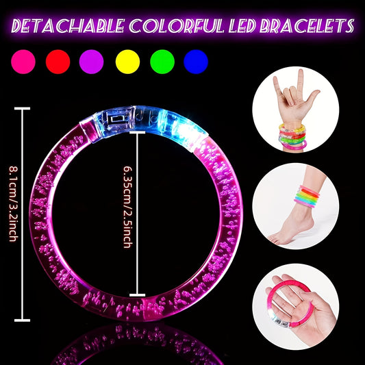 LED Glow Bracelets Party Pack – Flashing Light-Up Wristbands for Birthday, Concert, Carnival & Halloween, Assorted Colors Bulk Set 24 39 79 Pcs Night Light Party Supplies Gift