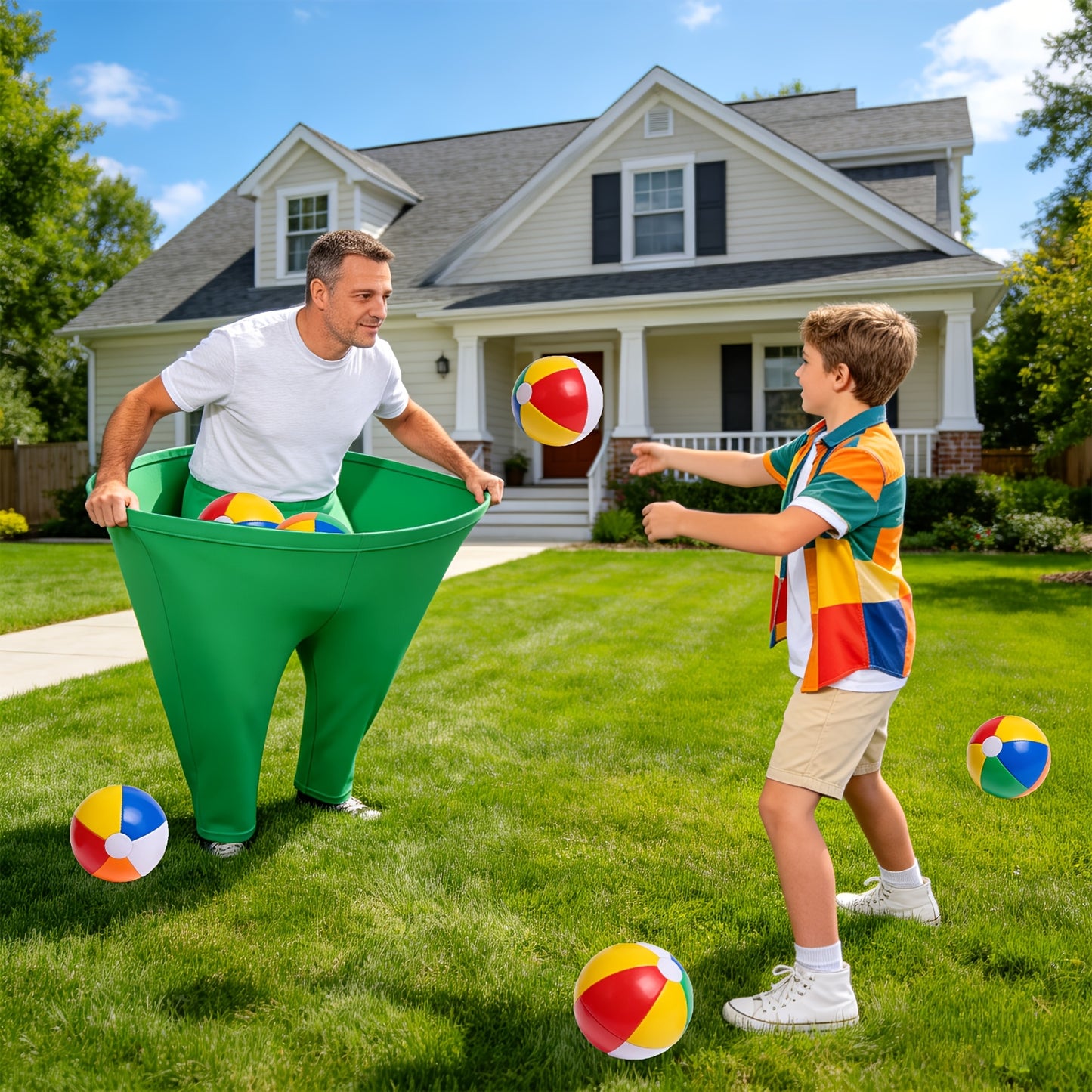 2pcs Grandma-style Pants Courtyard Fun Games, Grandma-style Pants Outdoor Team Building Games, Grandma-style Pants Casual Outdoor Games (Including Elastic Balls), Party Games & Activities,Summer Party Games,Interactive Party Games,Baby Shower
