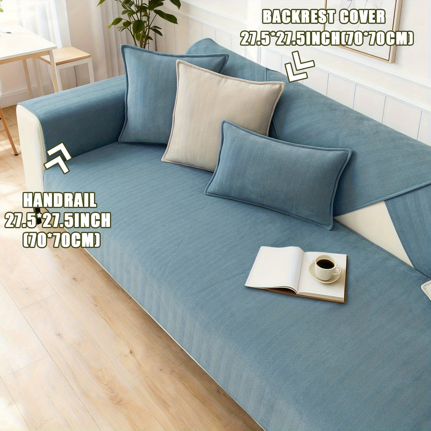 1pc of Pet-Friendly Chenille Ribbed Sofa Cover That Is Non-Slip And Machine Washable, Made from Soft Stretch Fabric Suitable for 2, 3, Or 4-Seater And Sectional Sofas. It Enhances Contemporary Home Decor in Living Rooms, Bedrooms, And Offices