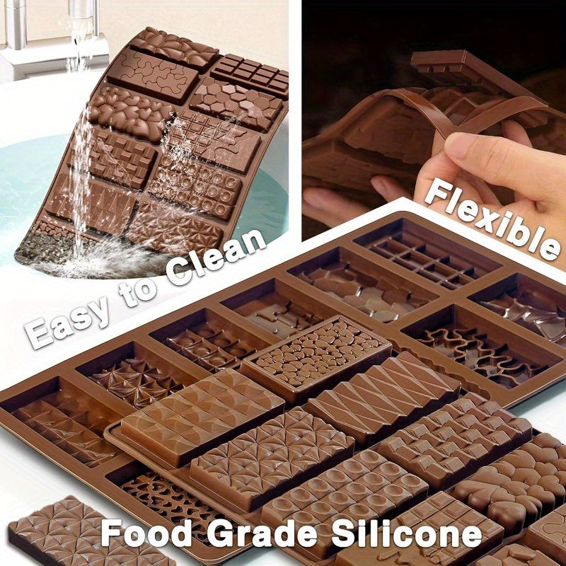 3 Pack/ Set Silicone Chocolate Molds Kit, 12 Cavity Food Grade Non-Stick Baking Molds - Easy to Pop Out And Clean - Perfect for Thanksgiving & Valentine'S Day (2*Mold + 1* Scraper)