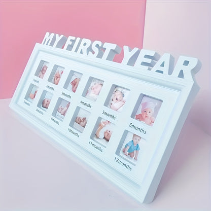 Picture Frames for First-Year Memories, Essential Items for Newborns, And Gifts for New Mothers (White) (White) 17.32*9.06inch