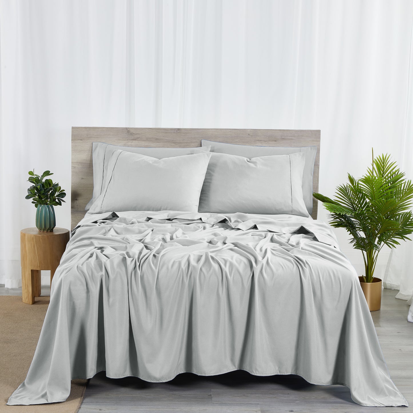 Dan River Bamboo 2000 Thread Count 6-Piece Sheet Set with SnugGrip - Extra Wide Elastic Band on Fitted - Soft, 16 Inch Deep Pocket - Shrink & Wrinkle Resistant