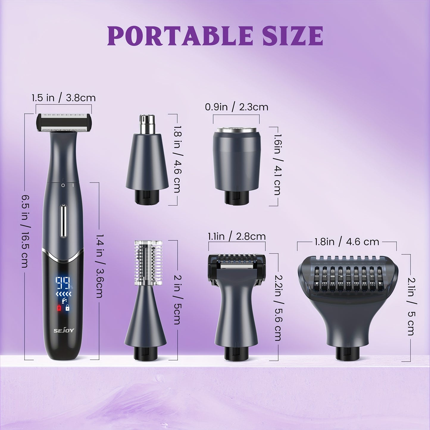 Women' Cordless Electric Bikini Trimmer & Body Shaver - Painless Razor with Replaceable Heads for Facial Hair, Eyebrows, Ear/Nose Hair - Portable Epilation for Sensitive Skin & -the- Grooming