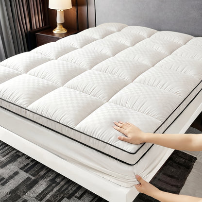 Mattress Topper,Mattress Pad Pillow Top Mattress Cover Quilted Fitted Mattress Protector Top Stretches Up 8-21" Deep Pocket Cooling1000GSM