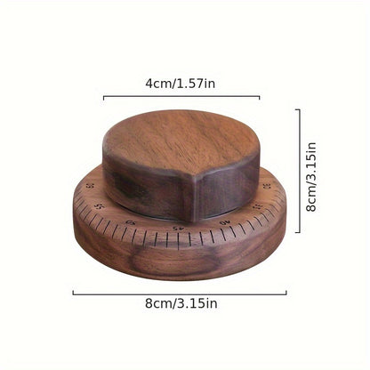 1pc Wooden Kitchen Cooking Timer, Chef Cooking Timer with Loud Alarm Clock, 100% Mechanical Desktop Timer - No Batteries Required