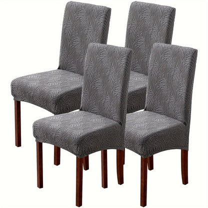 4/6pcs Chair Covers For Dining Room, Stretch Jacquard Dining Chair Slipcovers Removable Washable Chair Protector For Kitchen, Hotel, Restaurant