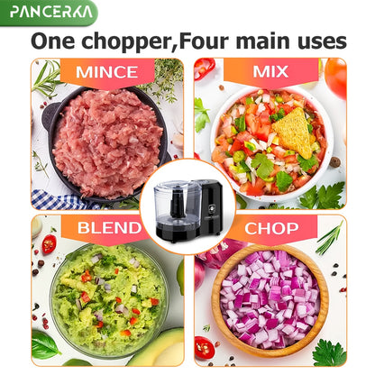 Electric Vegetable Chopper Food Processor - Mini Electric Food Chopper Blender for Kitchen, Baby Food Maker, Mixer Grinder for Dicing Mincing Puree, Black